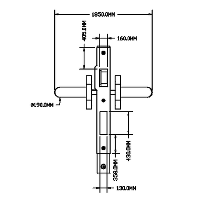 50-050-1 MODULAR SOLUTIONS SATIN MORTISE DOOR HANDLE WITH DEADBOLT